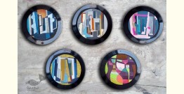 Art for Desserts | Hand Painted Wall Plate (Set of 5) -  Abstract