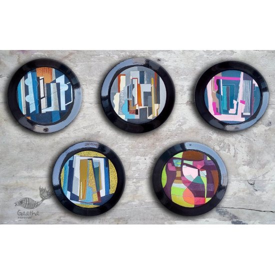 shop Hand Painted Wall Plate (Set of 5) - Abstract