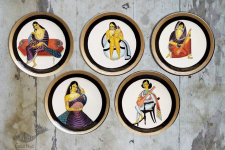 Art for Desserts | Hand Painted Wall Plate (Set of 5) - Kalighat