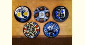 shop Hand Painted Wall Plate (Set of 5) Blue Picasso