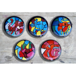 Art for Desserts | Hand Painted Wall Plate (Set of 5) - Broken Pets