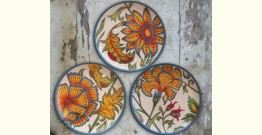 Art for Desserts | Hand Painted Wall Plate (Set of 3) - Country Flowers