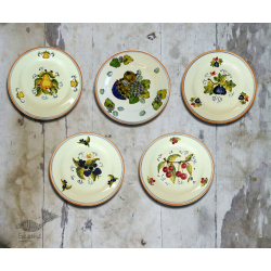 Art for Desserts | Hand Painted Wall Plate (Set of 5) - Italian Fruits