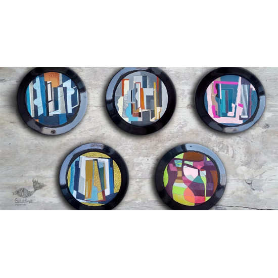 shop Hand Painted Wall Plate (Set of 5) - Abstract