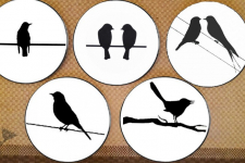 Art for Desserts | Hand Painted Wall Plate (Set of 5) - Black Birds