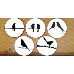 Art for Desserts | Hand Painted Wall Plate (Set of 5) - Black Birds