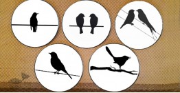 Art for Desserts | Hand Painted Wall Plate (Set of 5) - Black Birds