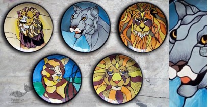 Art for Desserts | Hand Painted Wall Plate (Set of 5) - Cats