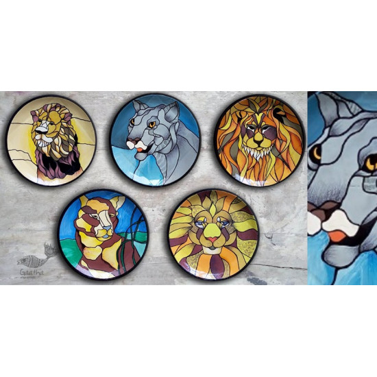 shop Hand Painted Wall Plate (Set of 5) - Cats