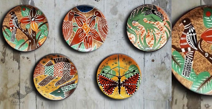 shop Hand Painted Wall Plate (Set of 5) Costarican 
