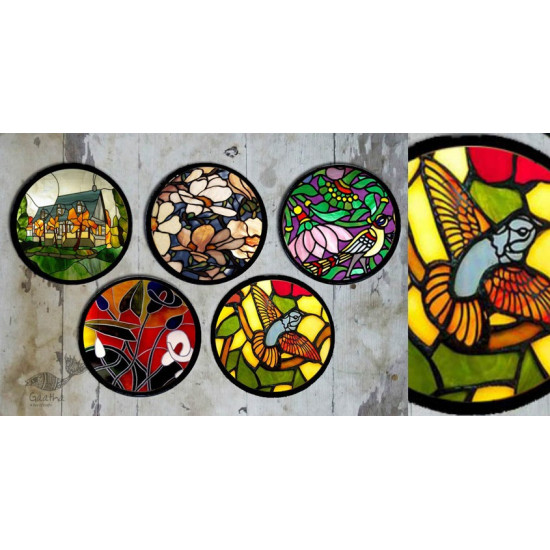 shop Hand Painted Wall Plate (Set of 5) - Glass Mosaic