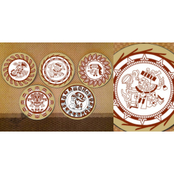 Art for Desserts | Hand Painted Wall Plate (Set of 5) - Inca