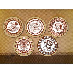 Art for Desserts | Hand Painted Wall Plate (Set of 5) - Inca