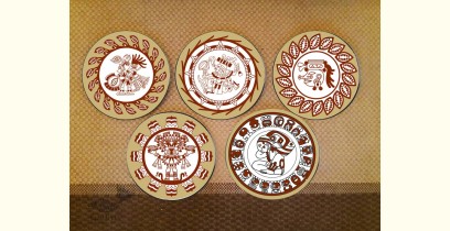 Art for Desserts | Hand Painted Wall Plate (Set of 5) - Inca