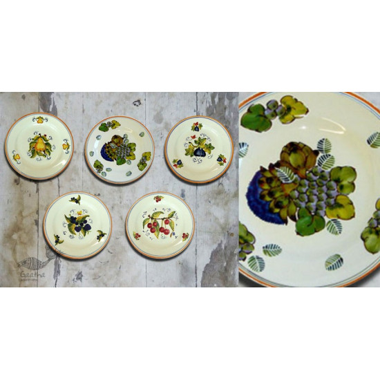 shop Hand Painted Wall Plate (Set of 5) - Italian Fruits