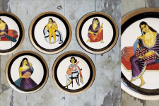 Art for Desserts | Hand Painted Wall Plate (Set of 5) - Kalighat