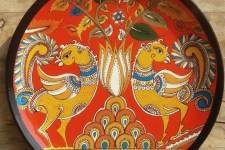 Sajaavat . सजावट | Hand Painted Wall Plate with Red Background