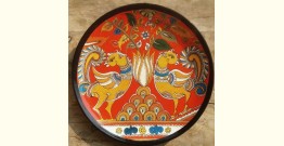 Sajaavat . सजावट | Hand Painted Wall Plate with Red Background