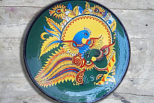 Sajaavat . सजावट | Hand Painted Wall Plate -Peahen & Peacock 