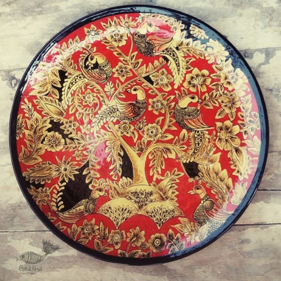 shop hand painted wall plate - kalamkari 