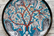 Sajaavat . सजावट | Kalamkari Hand Painted Wall Plate - Tree & Peacock