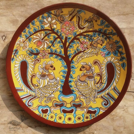 shop hand painted wall plate - kalamkari 