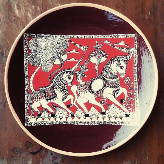 shop hand painted wall plate - kalamkari 