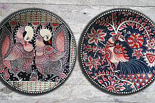 Sajaavat . सजावट | Hand Painted Wall Plate - Peacock (Set of Two)