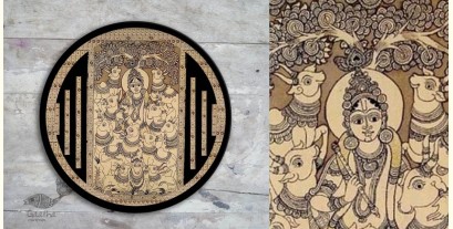 Sajaavat . सजावट | Hand Painted Wall Plate -Krishna & Cows