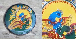 Sajaavat . सजावट | Hand Painted Wall Plate -Peahen & Peacock 