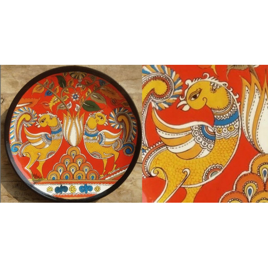 shop hand painted wall plate with Red Background