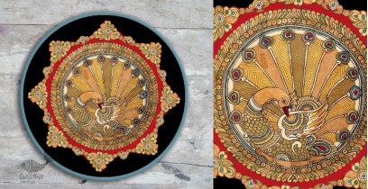 Sajaavat . सजावट | Traditional Kalamkari Design - Hand Painted Wall Plate