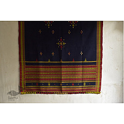 Winter Hop | Handwoven Woolen Shawl ( Navy Blue ) ~ 12