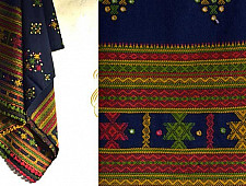 Winter Hop | Handwoven Woollen Shawl (Navy Blue) ~ 24