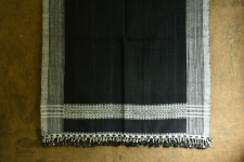 Salt Deserts of Kutch | Bhujodi Handwoven Raw Woolen Shawl - Black