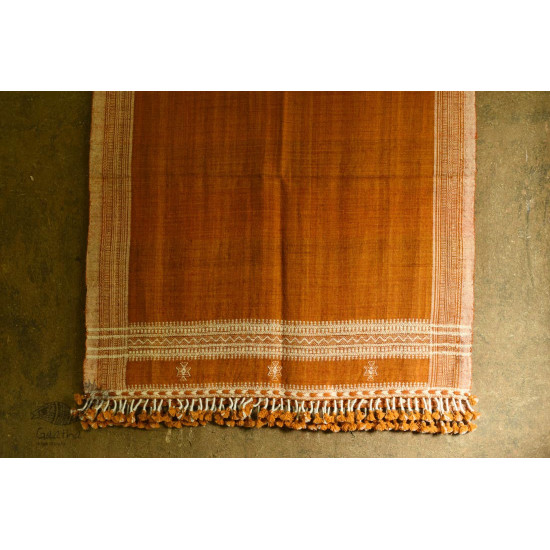 shop handspun kutchi raw woolen unisex shawl brown