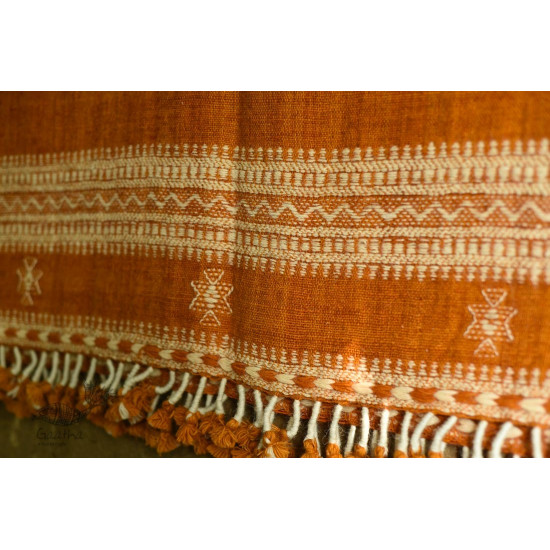 shop handspun kutchi raw woolen unisex shawl brown