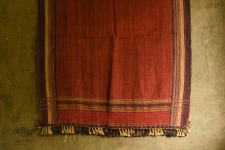 Salt Deserts of Kutch | Handwoven Raw Woollen Shawl - Red