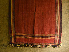 Salt Deserts of Kutch | Handwoven Raw Woollen Shawl - Red