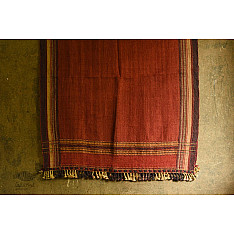 Salt Deserts of Kutch | Handwoven Raw Woollen Shawl - Red