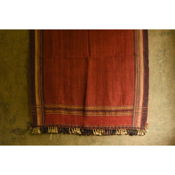 Salt Deserts of Kutch | Handwoven Raw Woollen Shawl - Red