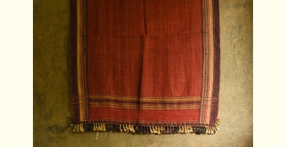 Salt Deserts of Kutch | Handwoven Raw Woollen Shawl - Red