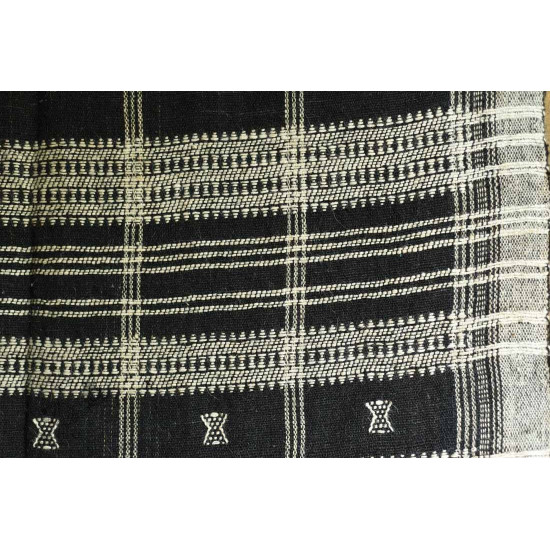 shop Kutchi Bhujodi Handspun Raw Woolen Black Shawl 