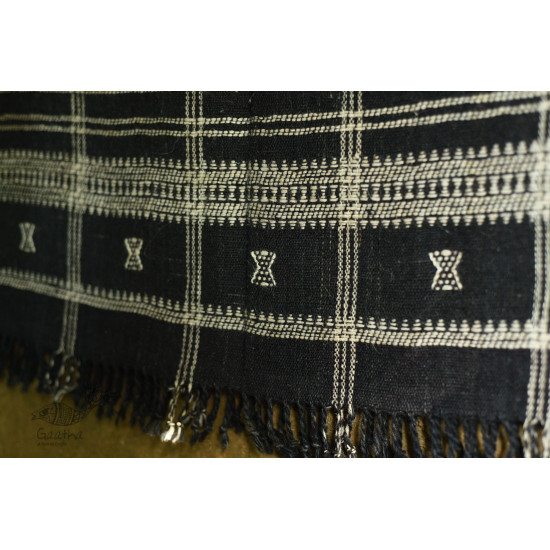 shop Kutchi Bhujodi Handspun Raw Woolen Black Shawl 