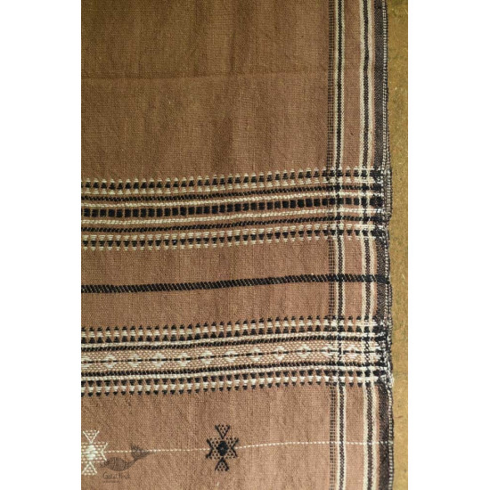 shop Bhujodi Handwoven Raw Woolen Shawl - Almond Brown