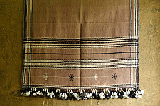 Salt Deserts of Kutch | Bhujodi Handwoven Raw Woolen Shawl - Almond Brown