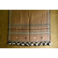 Salt Deserts of Kutch | Bhujodi Handwoven Raw Woolen Shawl - Almond Brown