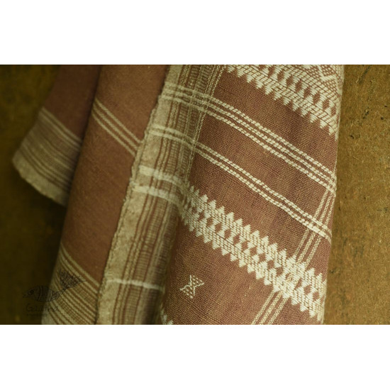 shop handwoven kutchi raw woolen unisex shawl -  Light Brown