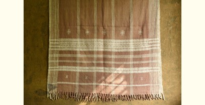 Salt Deserts of Kutch | Handwoven Raw Woollen Shawl - Light Brown
