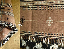 Salt Deserts of Kutch | Bhujodi Handwoven Raw Woolen Shawl - Almond Brown